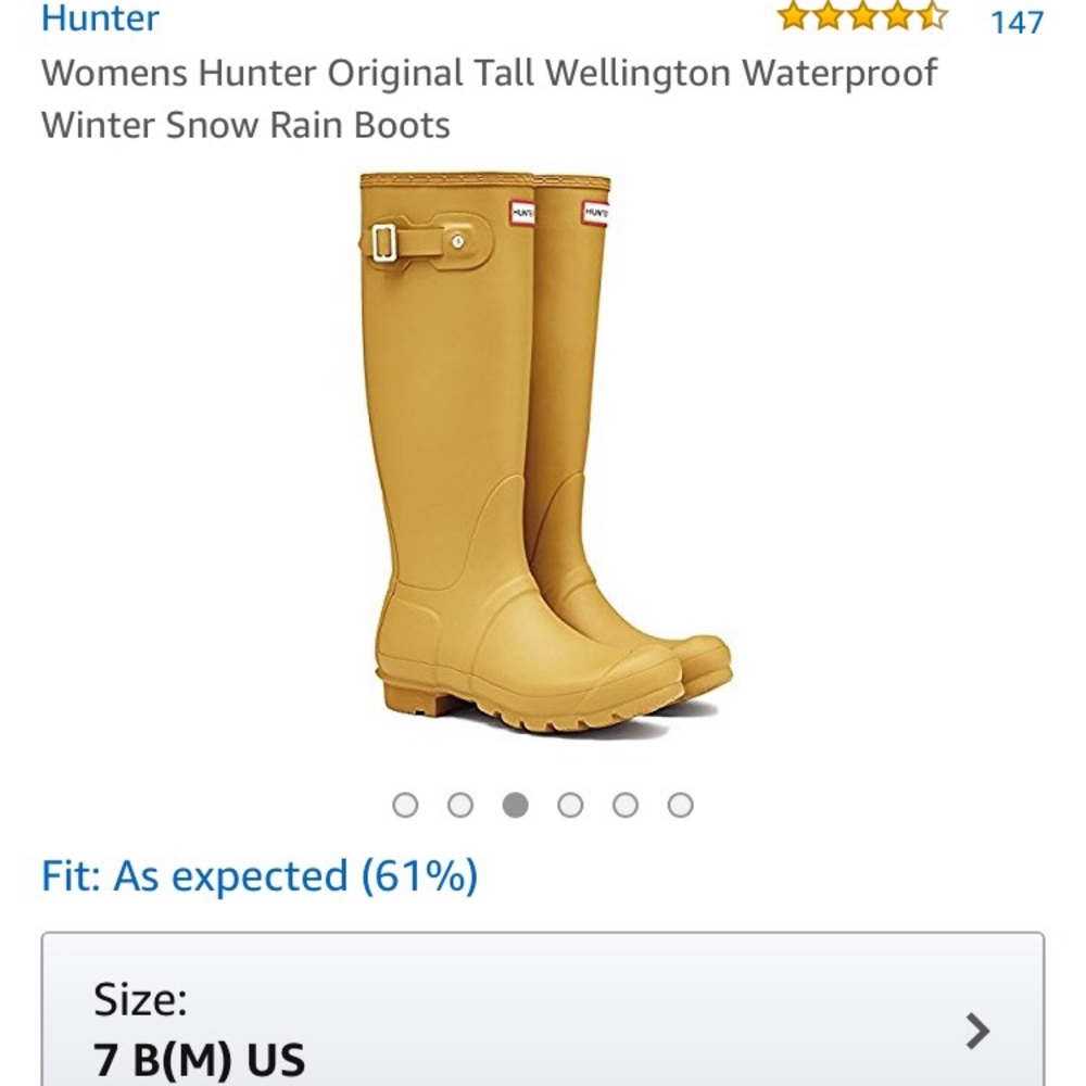 Hunter boots mustard tan color size 7 brand new!